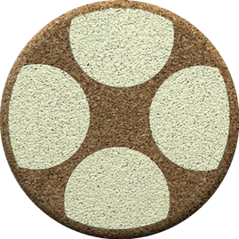 Roundies Yellow (Round) — scandi geometric cork coaster