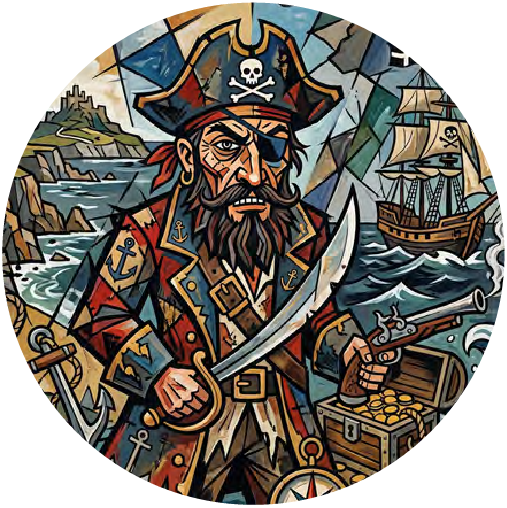Cornish Pirate 03 coaster design