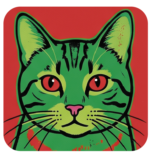 Warhol Cat 04 coaster design
