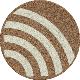 Rainbow Yellow (Round) — scandi geometric cork coaster