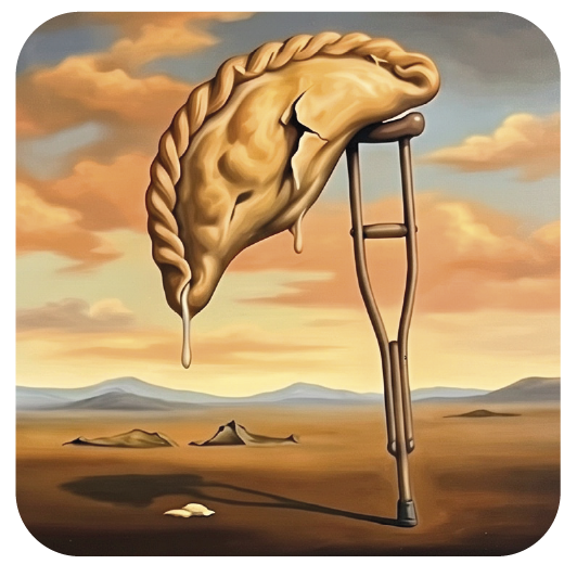Pasty on Crutches coaster design