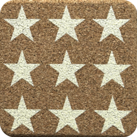 Stars Green (Square) — scandi geometric cork coaster