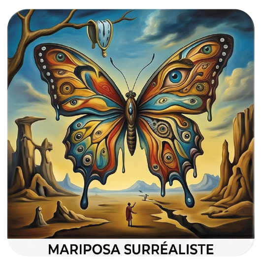Mariposa Surréaliste coaster design