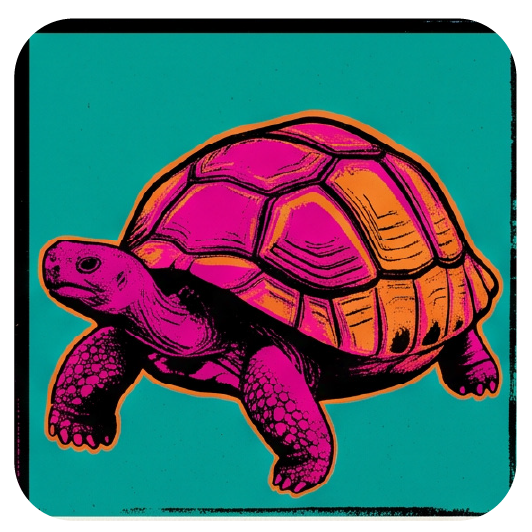 Warhol Tortoise 03 coaster design