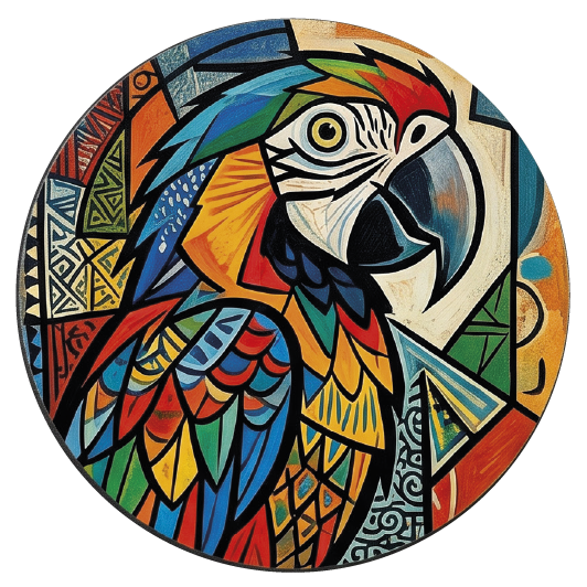 Picasso Parrot 02 coaster design