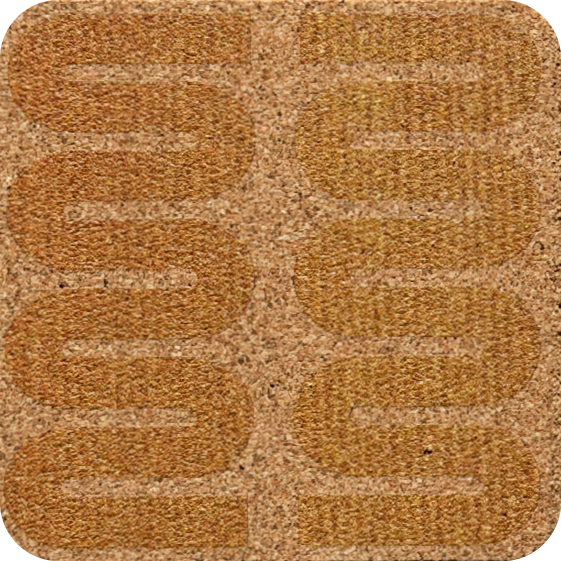 Burnt Ochre Squiggle 3 (Square) — designer art coaster on premium cork