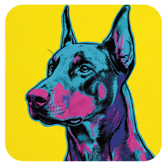 Warhol Doberman 02 coaster design