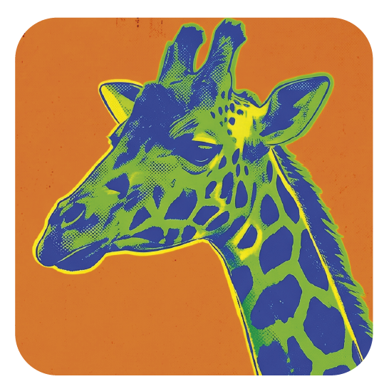 Warhol Giraffe 02 coaster design