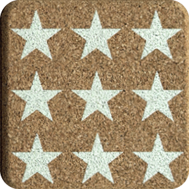 Stars Pink (Square) — scandi geometric cork coaster