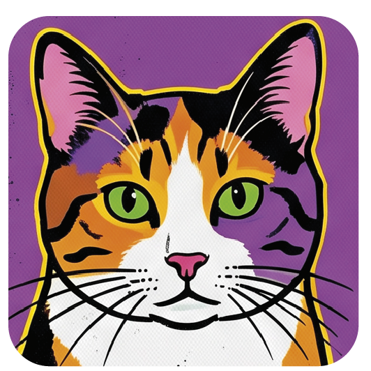 Warhol Cat 03 coaster design