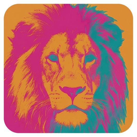 Warhol Lion 02 coaster design