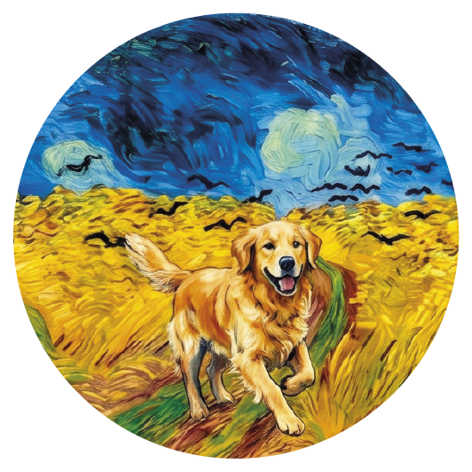 Van Gogh Labrador 01 — Van Gogh-style cork coaster