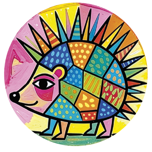 Picasso Hedgehog 02 coaster design