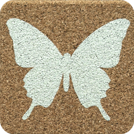Butterfly Green (Square) — scandi geometric cork coaster