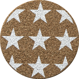 Stars White (Round) — scandi geometric cork coaster