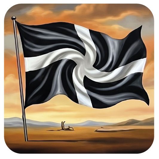 Cornish Flag Swirl coaster design