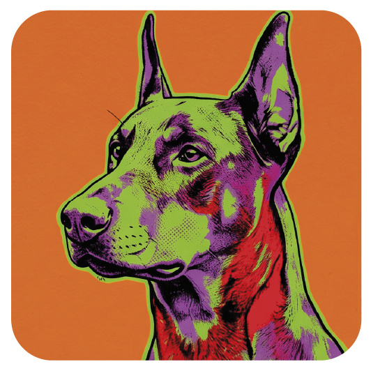 Warhol Doberman 04 coaster design