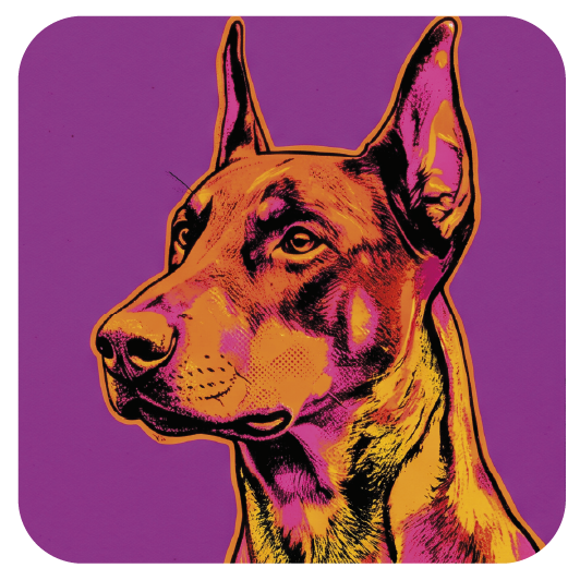 Warhol Doberman 01 coaster design