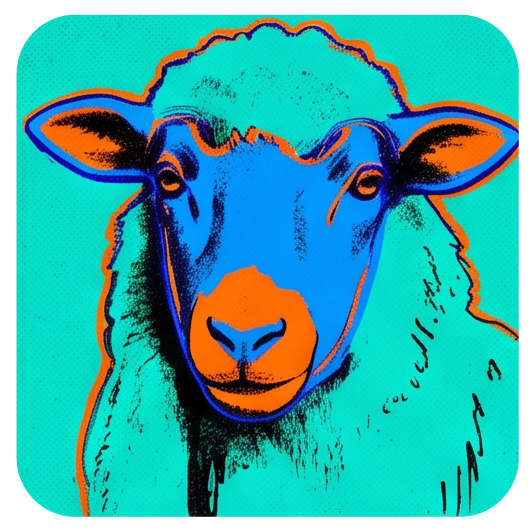 Warhol Sheep 01 — Warhol-style pop art cork coaster