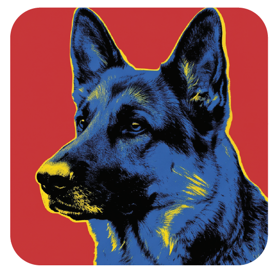 Warhol German Shepherd 01 coaster design