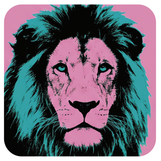 Warhol Lion 03 coaster design