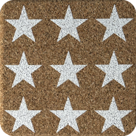Stars White (Square) — scandi geometric cork coaster