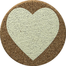 Heart Pink (Round) — scandi geometric cork coaster