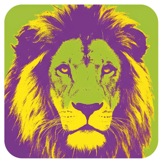 Warhol Lion 04 coaster design