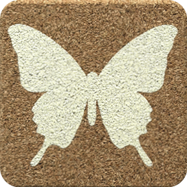 Butterfly Yellow (Square) — scandi geometric cork coaster