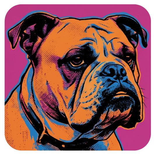 Warhol Bulldog 02 coaster design