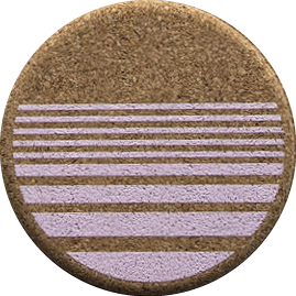 Lines Pink (Round) — scandi geometric cork coaster