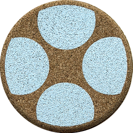 Roundies Blue (Round) — scandi geometric cork coaster