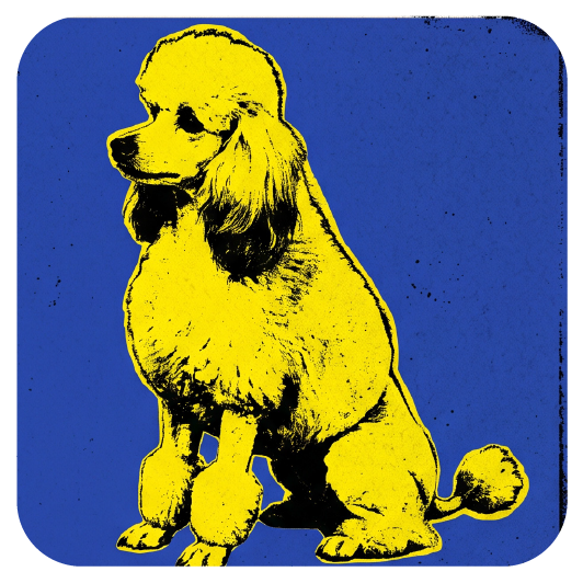 Warhol Poodle 01 — Warhol-style pop art cork coaster