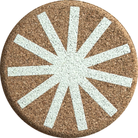 Sunburst Green (Round) — scandi geometric cork coaster