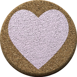 Heart Yellow (Round) — scandi geometric cork coaster
