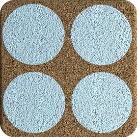 Roundies Blue (Square) — scandi geometric cork coaster