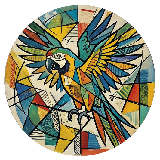 Picasso Parrot 03 coaster design