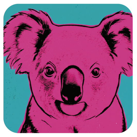 Warhol Koala 02 coaster design