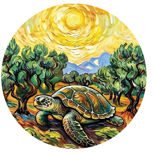 Van Gogh Turtle 03 — Van Gogh-style cork coaster