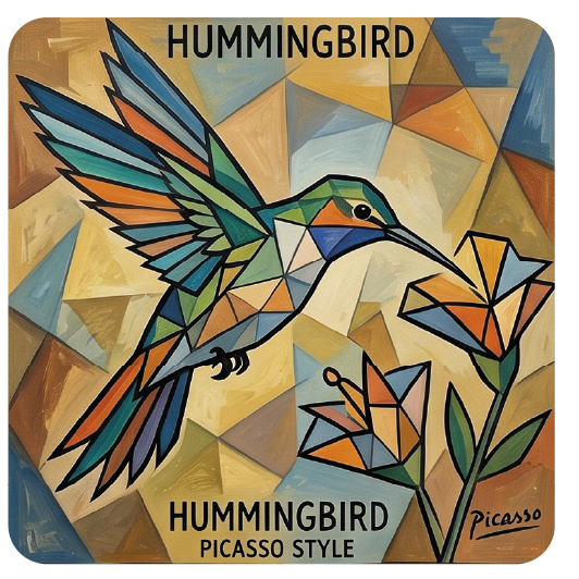 Picasso Humming Bird 01 coaster design