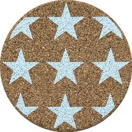 Stars Blue (Round) — scandi geometric cork coaster