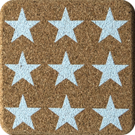 Stars Blue (Square) — scandi geometric cork coaster